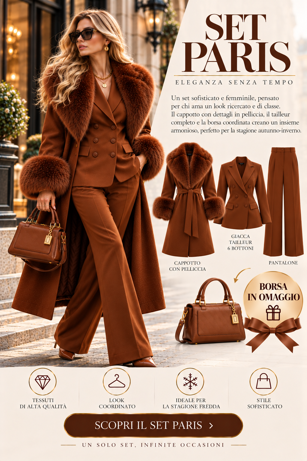 COORDINATO PARIS CON BORSA IN OMAGGIO