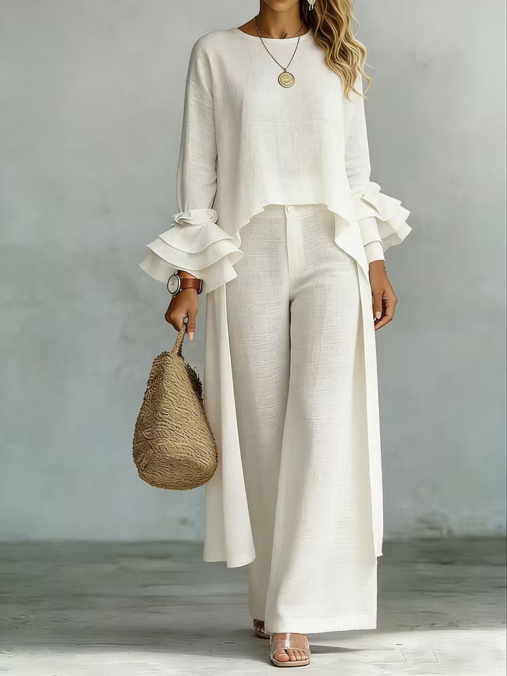 Coordinato casual due pezzi in lino e cotone
