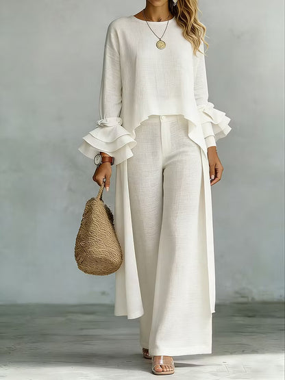 Coordinato casual due pezzi in lino e cotone