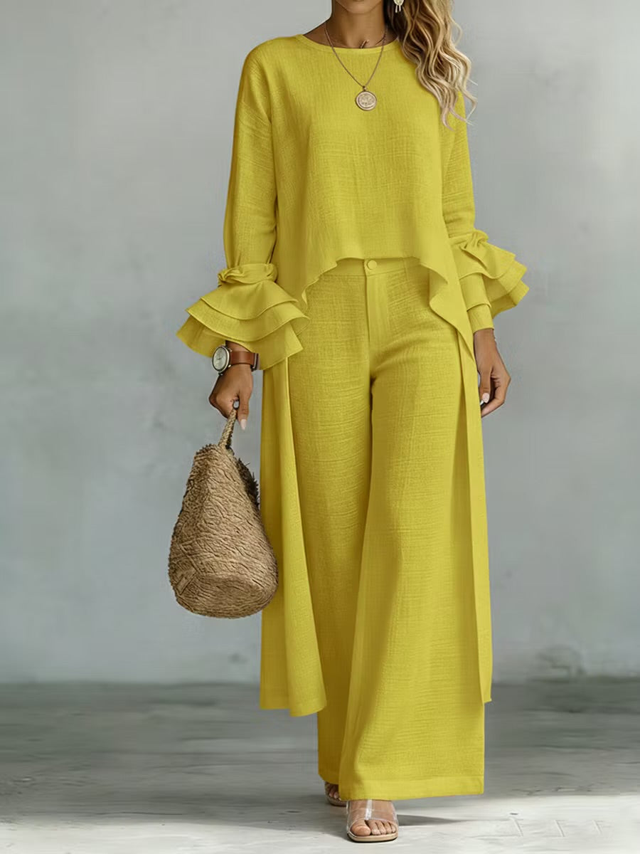 Coordinato casual due pezzi in lino e cotone
