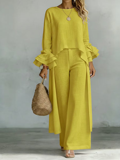 Coordinato casual due pezzi in lino e cotone