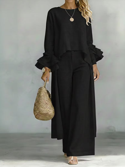 Coordinato casual due pezzi in lino e cotone
