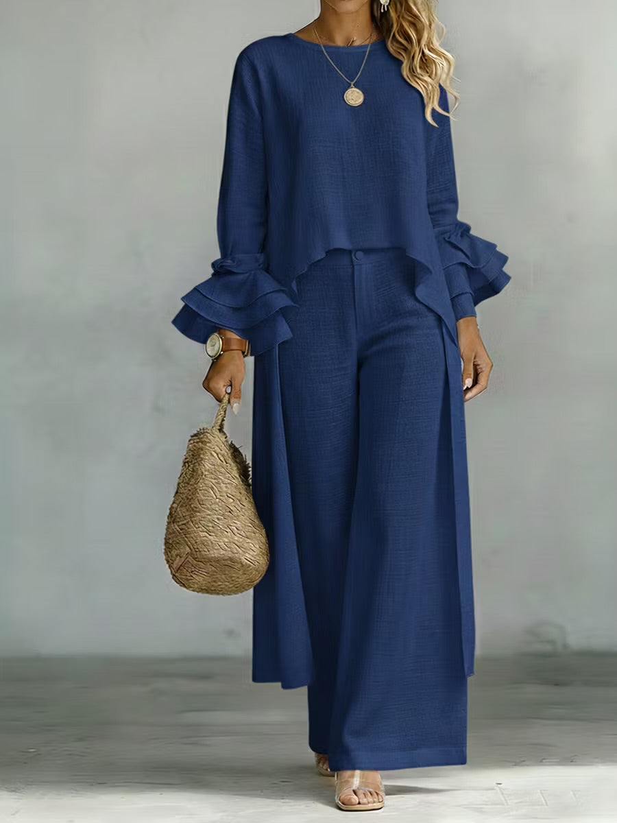 Coordinato casual due pezzi in lino e cotone