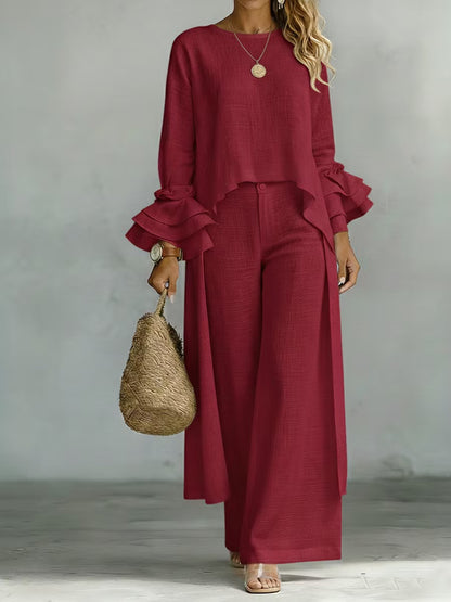 Coordinato casual due pezzi in lino e cotone
