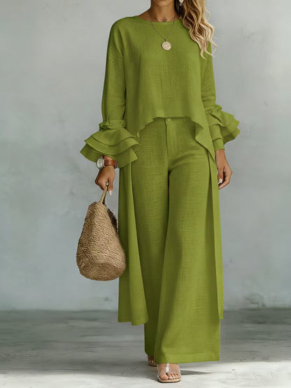 Coordinato casual due pezzi in lino e cotone