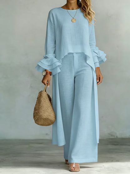Coordinato casual due pezzi in lino e cotone
