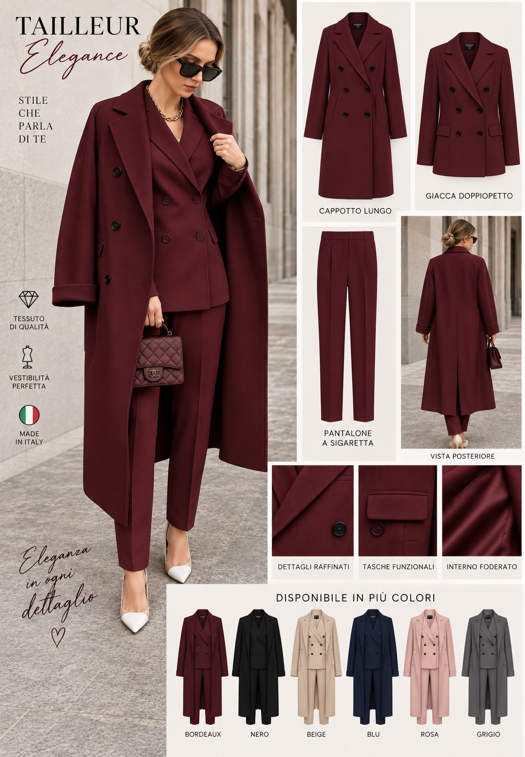 Set Lixi Coordinato Cappotto e Tailleur