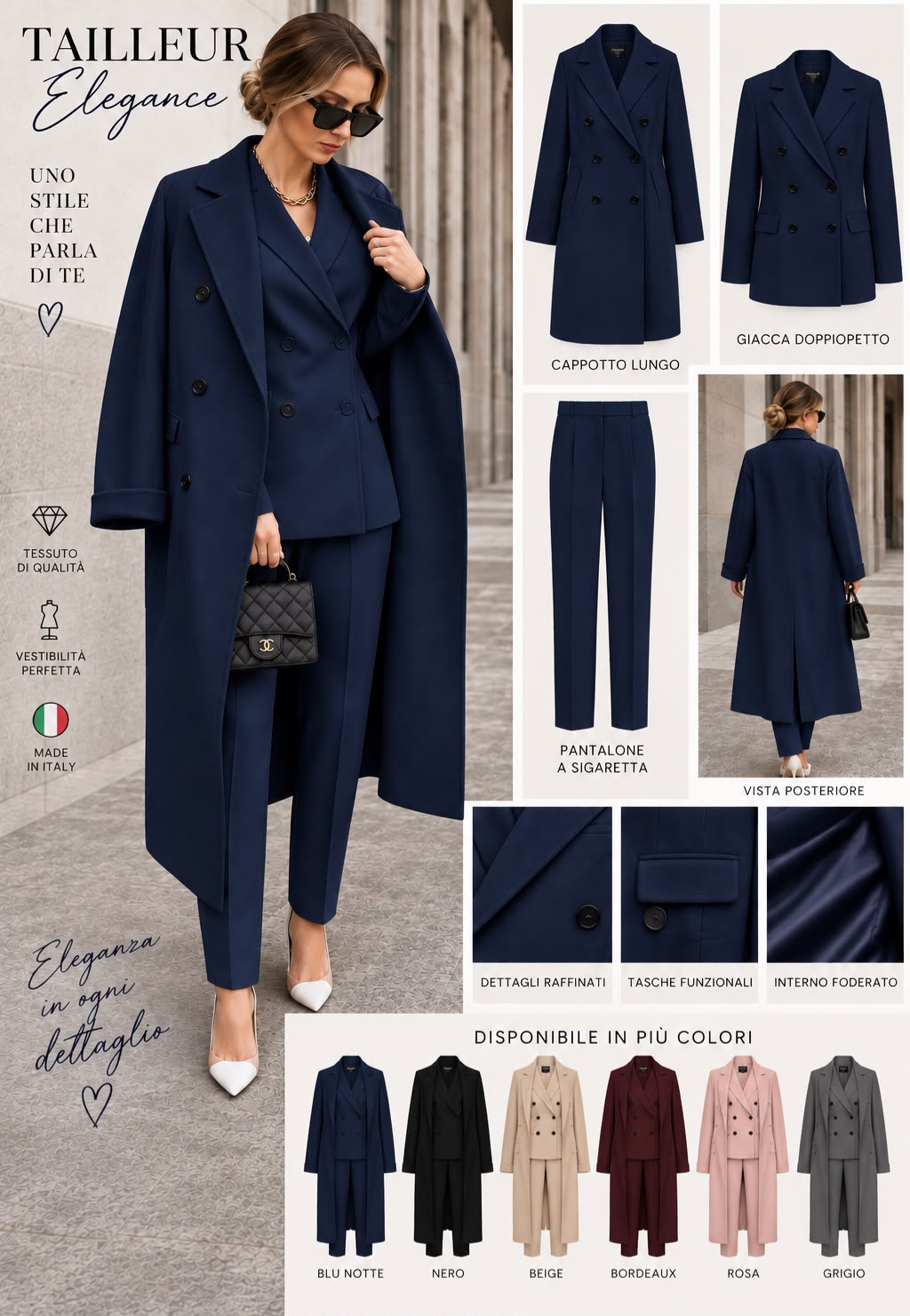 Set Lixi Coordinato Cappotto e Tailleur