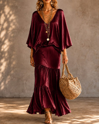 Coordinato Satin Con Borsa in Omaggio