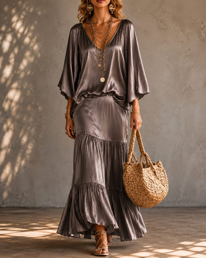 Coordinato Satin Con Borsa in Omaggio