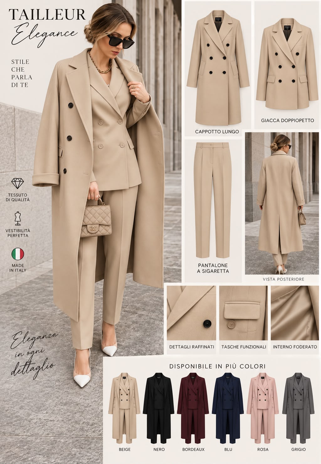 Set Lixi Coordinato Cappotto e Tailleur