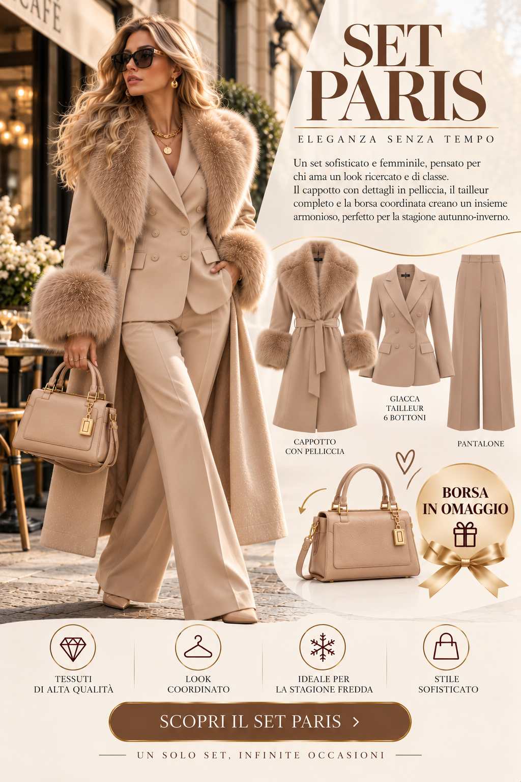 COORDINATO PARIS CON BORSA IN OMAGGIO