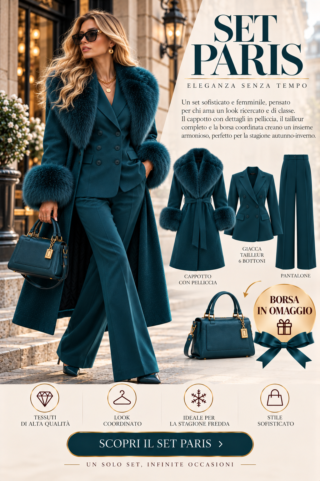 COORDINATO PARIS CON BORSA IN OMAGGIO