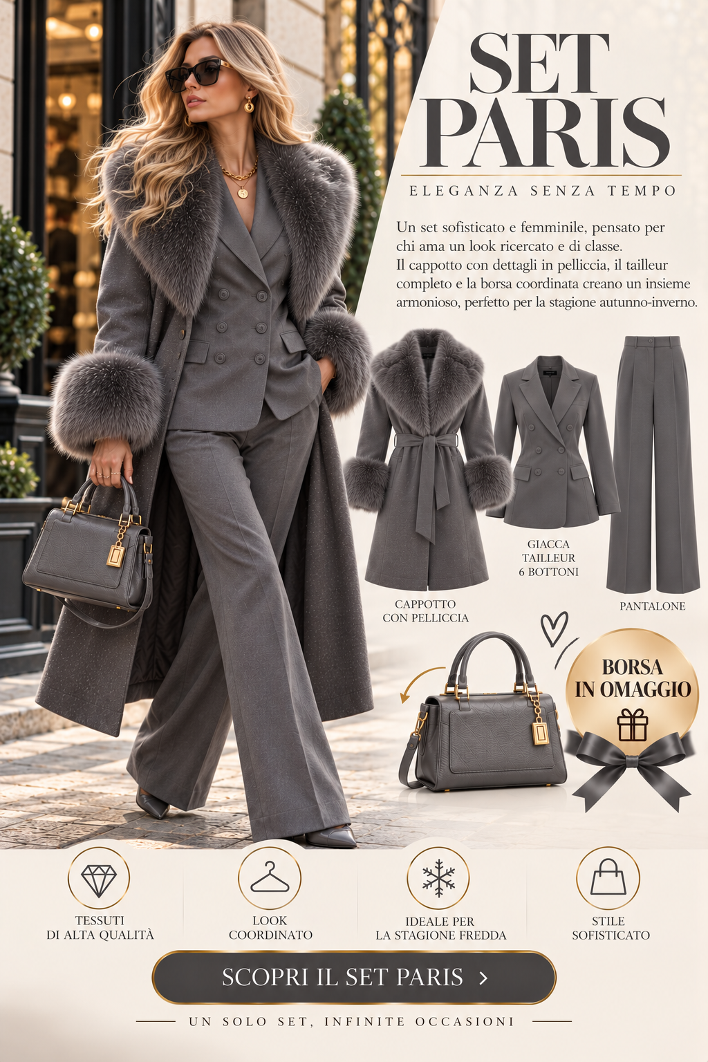 COORDINATO PARIS CON BORSA IN OMAGGIO