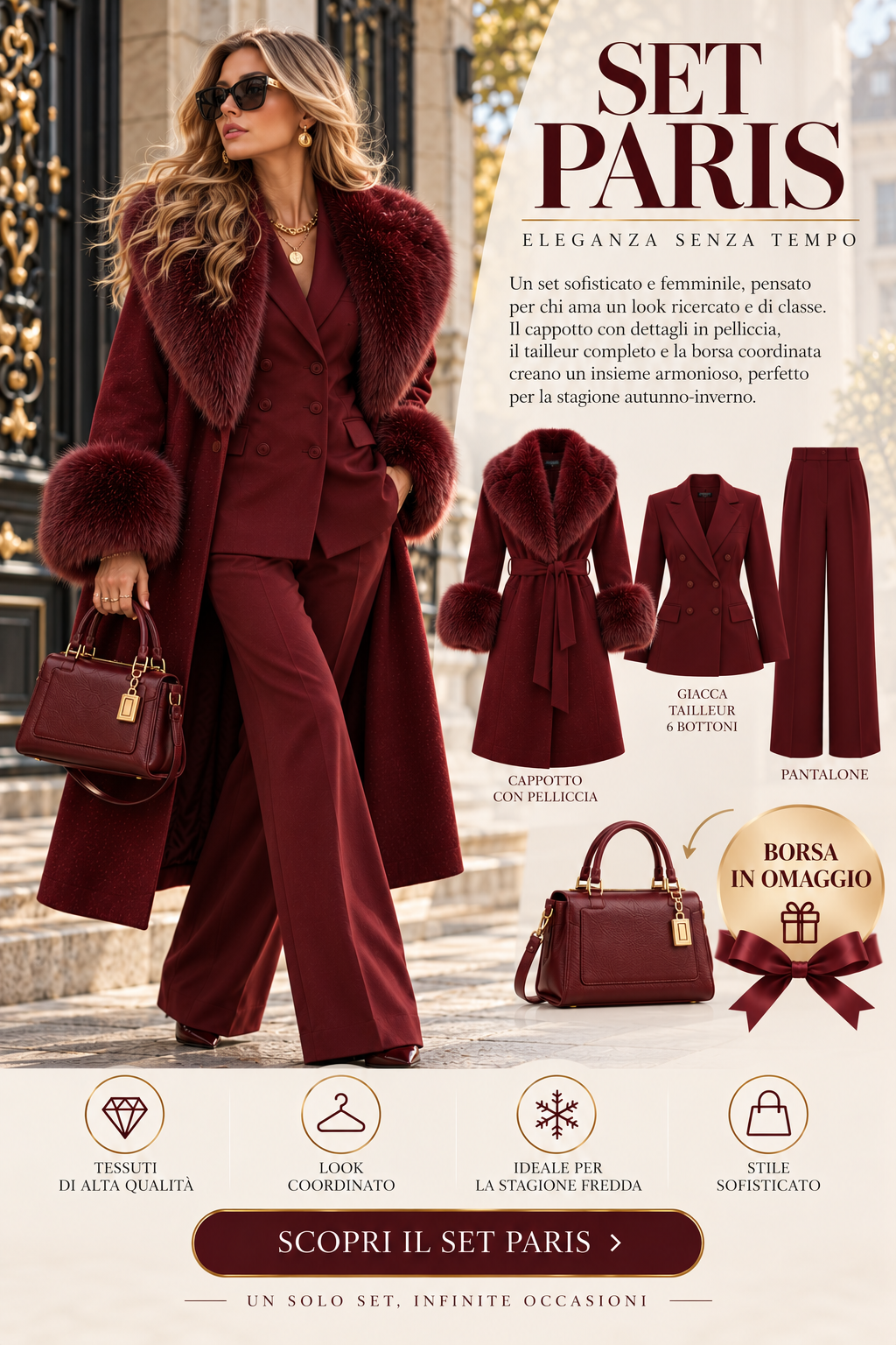 COORDINATO PARIS CON BORSA IN OMAGGIO