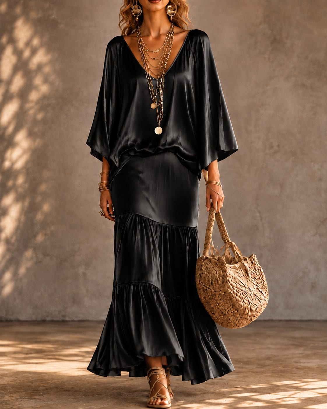 Coordinato Satin Con Borsa in Omaggio