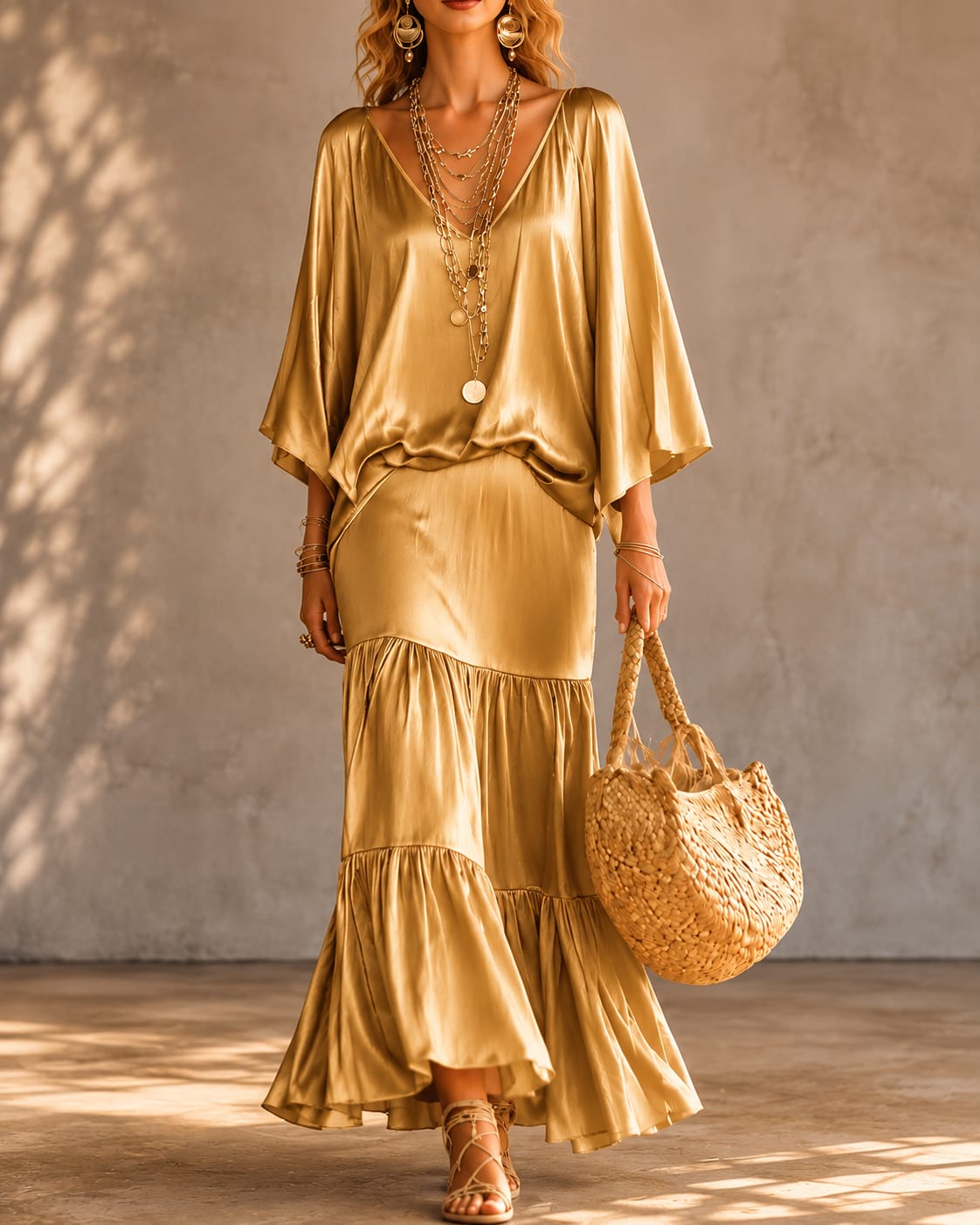 Coordinato Satin Con Borsa in Omaggio